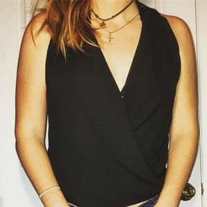 Deep V-Neck Lace Back Tank